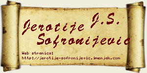 Jerotije Sofronijević vizit kartica